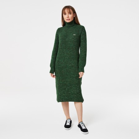 шерстяное платье  с высоким воротом - женские платья lacoste 