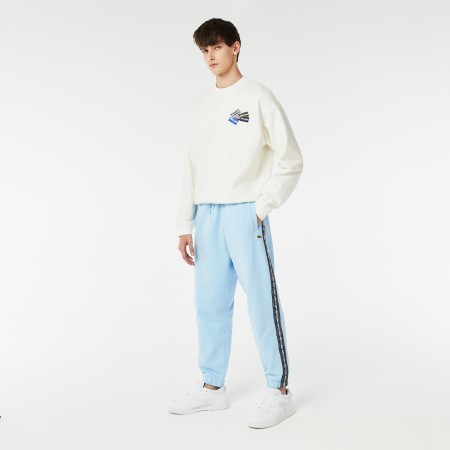 спортивные брюки-джоггеры  в полоску с логотипом - футболки и поло lacoste 