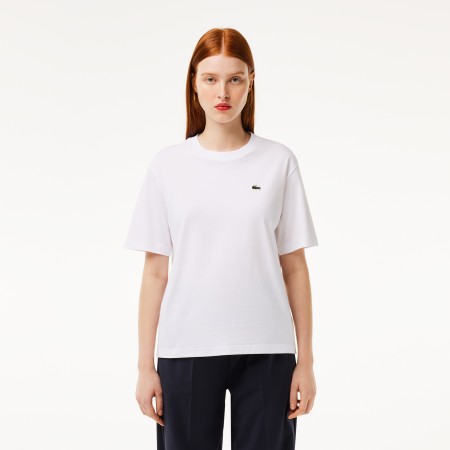 женская футболка  свободного кроя из мягкого хлопка - футболки lacoste 