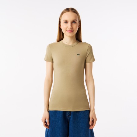 женская хлопковая футболка  свободного кроя - футболки lacoste 