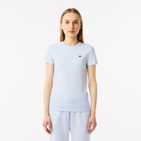 женская хлопковая футболка  свободного кроя - футболки lacoste 