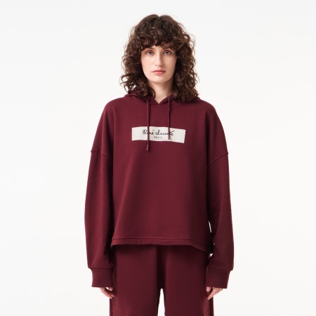 женская хлопковая толстовка  с капюшоном - женские толстовки lacoste 