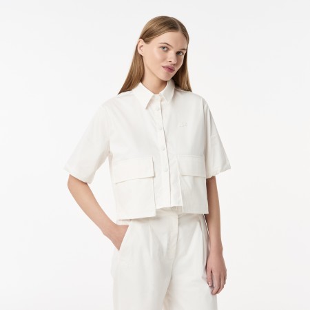 женская рубашка  из эластичного хлопка - женские рубашки lacoste 