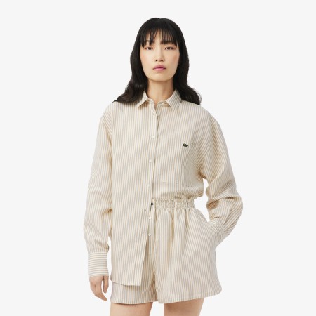 женская рубашка  из льна - одежда, обувь и аксессуары lacoste 