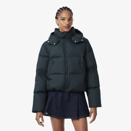 женская укороченная куртка-пуховик  - верхняя одежда lacoste 