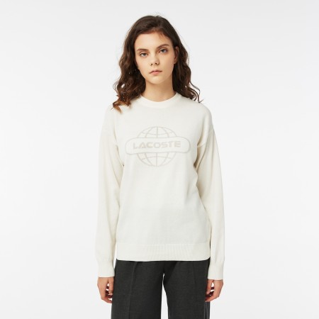 женский свитер  с круглым вырезом - женские свитеры lacoste 