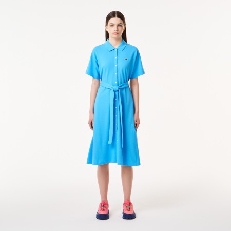 женское платье  с поясом - женские платья lacoste 