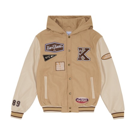 бомбер kk retro patch hooded block college jacket - мужские бомберы джинсовые 