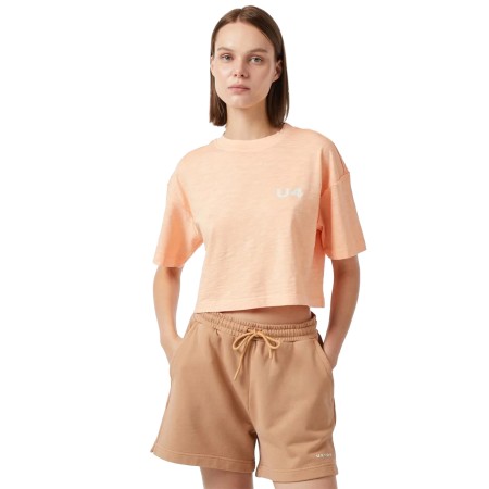 футболка big logo w crop tshirt - женская одежда оранжевая 