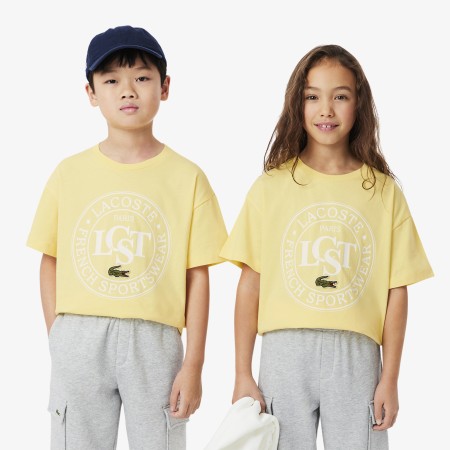 футболка детская футболка lacoste из хлопка с принтом - одежда, обувь и аксессуары французская по распродаже
