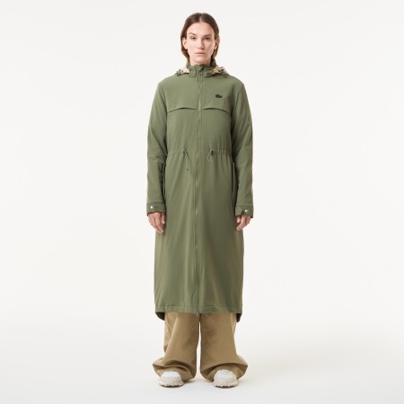 парка женская утепленная куртка-парка lacoste с эластичным поясом - одежда, обувь и аксессуары французская по распродаже