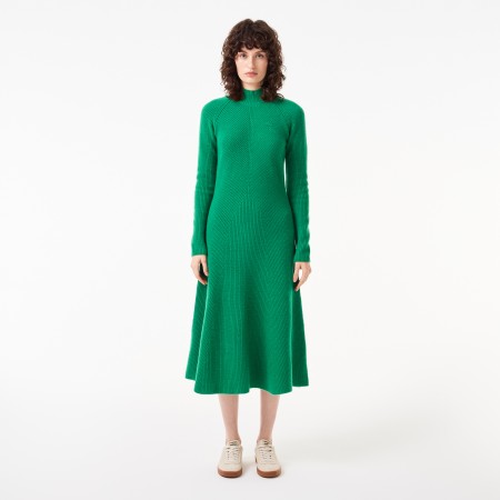 платье женское шерстяное платье lacoste с длинным рукавом фотография