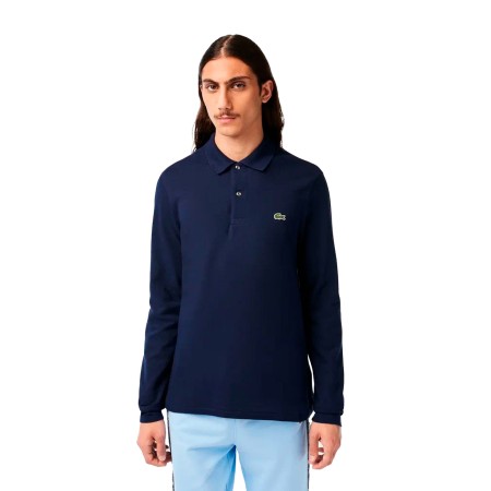 поло мужское поло lacoste l.12.21 классического кроя с длинным рукавом - одежда недорогая 