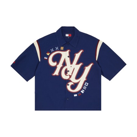 рубашка checkerboard short sleeve twill shirt - мужские рубашки tommy jeans 
