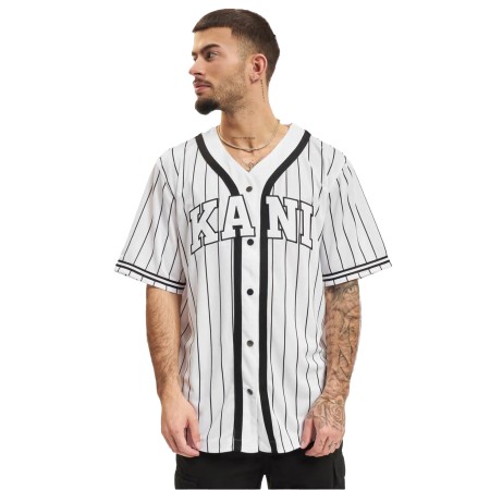 рубашка serif pinstripe baseball shirt - одежда, обувь и аксессуары для всех возрастов karl kani 