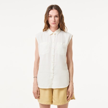 рубашка женская рубашка lacoste из льна и тенселя фотография