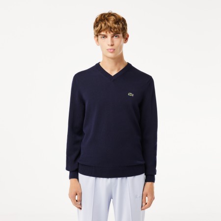 свитер мужской хлопковой свитер lacoste с v-образным вырезом - одежда lacoste 