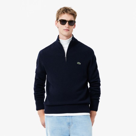 свитер мужской шерстяной свитер lacoste на молнии с высоким воротом - мужская одежда, обувь и аксессуары недорогая 