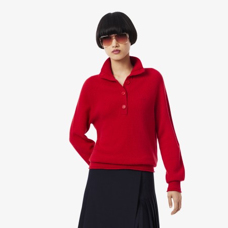свитер женский шерстяной свитер lacoste с высоким воротником - женские свитеры по распродаже