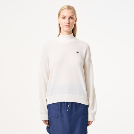свитер женский шерстяной свитер lacoste с высоким воротом - женские свитеры джинсовые 