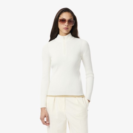 свитер женский свитер lacoste с высоким воротником на молнии - одежда, обувь и аксессуары французская по распродаже