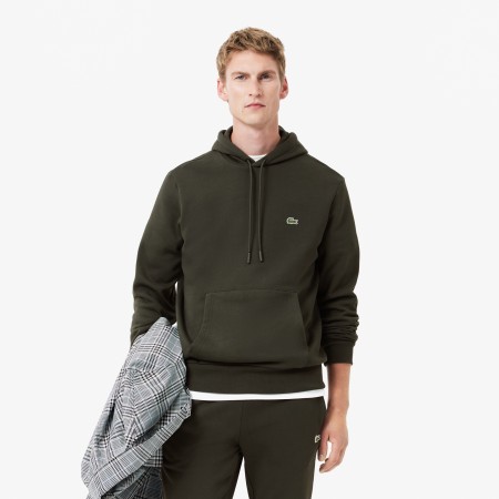 толстовка мужское худи lacoste классического кроя с флисом - мужская одежда спортивная по распродаже