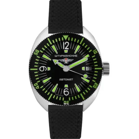 российские наручные мужские часы . коллекция амфибия - мужские механические наручные часы с ремешком 